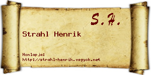 Strahl Henrik névjegykártya